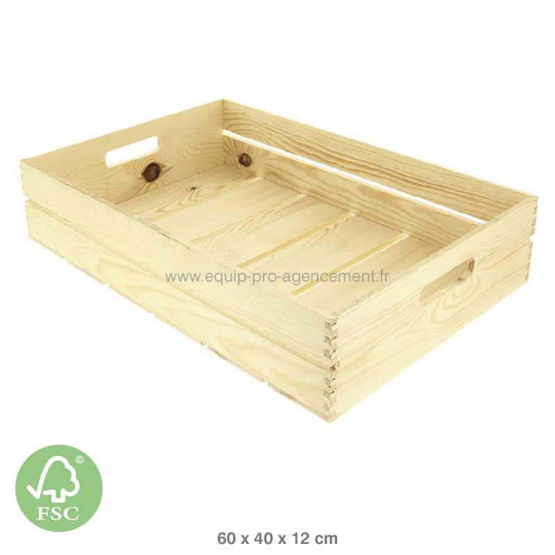 Cagette bois naturel 50x30 - Equipement Online